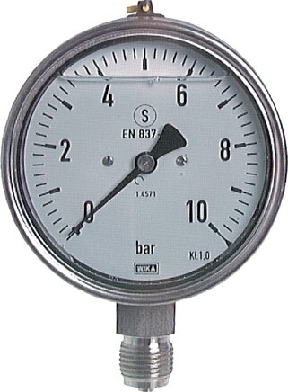 Exemplary representation: Vertical glycerine safety pressure gauge